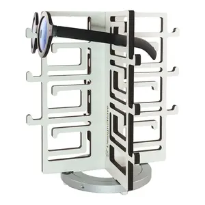 Rotating White Wood Sunglasses Rack - 12-Pair - Chinoiserie Collection