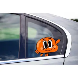 Darwin Amazing World Of Gumball Funny Peeking Peek Peekabo Bumper Window Vinyl Decal Cute Anime Cartoon Stickers Meme