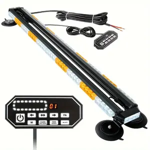 48Inch Emergency Strobe Lights Bar with Control Double Side 86 LED Warning Light with 28 Strong Magnets Traffic Advisor Snow Plow Flashing Lights for Trucks Vehicles Tow Pickup