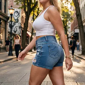 Viral 2026 Summer Trend! High Waist Denim Shorts - Ripped & Washed Streetwear Jean Shorts