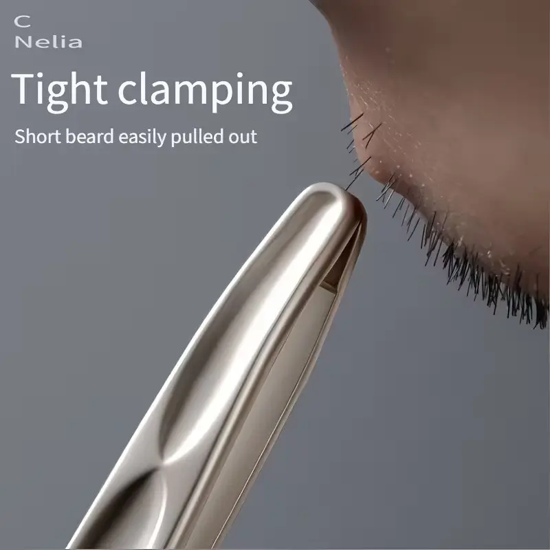 High-End Round Head Eyebrow & Facial Hair Tweezers, Eyebrow Shaping, No-Mark Grip, Dual Functionality, Precision Trimming, Easy Grooming, Short Hair Grooming, Unisex Durable Beauty Tool, Facial Hair Removal