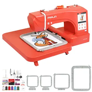 PooLin EOC06RE Computerized Embroidery Machine For Home Business Sewing Supplies Crafts