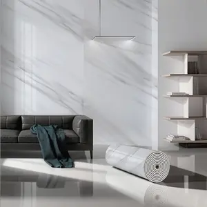 Self-Adhesive Thick Wall Paper Roll, DIY Removable Marble Floor Sticker, Waterproof Oilproof Wear-Resistant, Kitchen Bathroom Corridor Decor