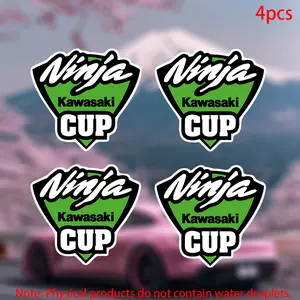 4pcs Ninja Kawasaki Motorcycle Stickers, Durable Vinyl Decals for Car Doors Windows Laptops Furniture Bumpers, Easy Peel & Stick Application