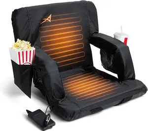 Heated Stadium Bleacher Seat with Back Support