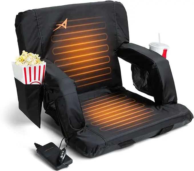 Heated Stadium Bleacher Seat with Back Support