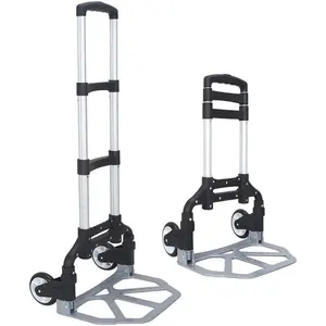 Folding Hand Truck Aluminum Portable Folding Hand Cart 165lbs Capacity Hand Cart and Dolly for Home, Auto, Office, Travel Use
