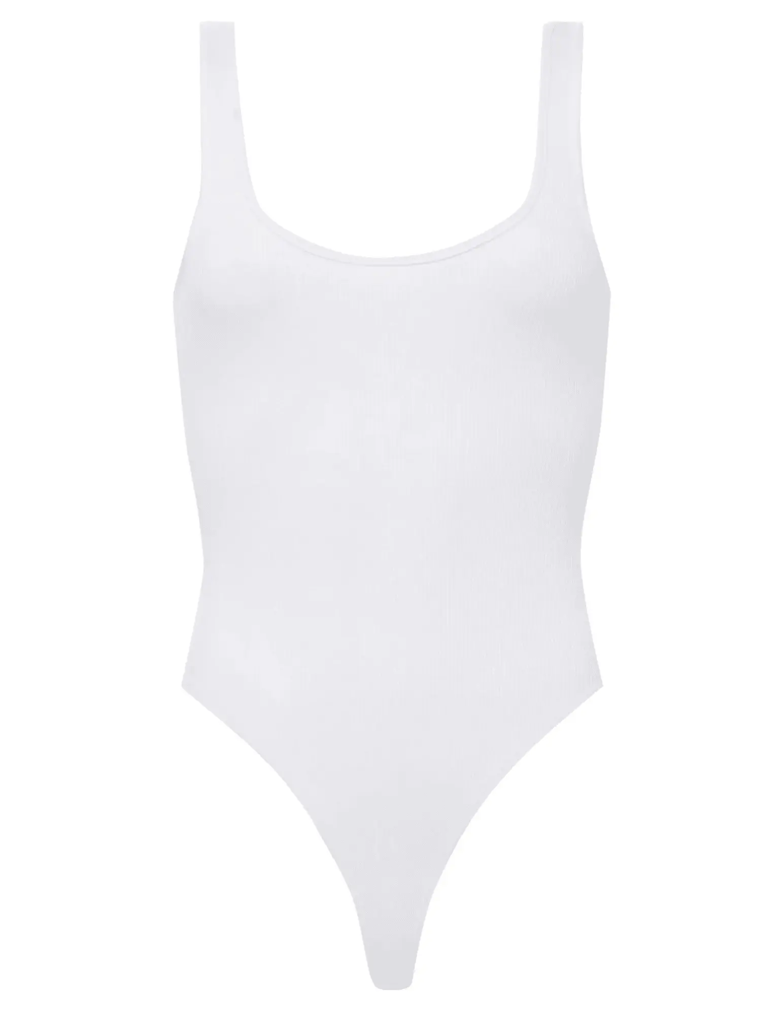 L'AGENCE Nica Scoop Neck Bodysuit in White