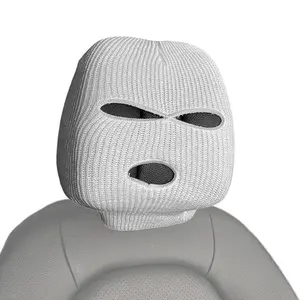 Personalized Ski Mask Style Car Seat Headrest Wrap Reusable Automotive Interior Decoration Universal Fit for Most Vehicles Protect Headrest from Dirt Dust Scratches
