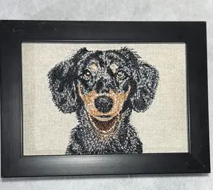 Dapple Dachshund Machine Embroidered and Framed!  Other Breeds and Designs Available! Home Decor Unique Personalized Christmas Ornament Birthday Gift