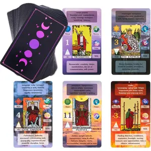 Tarot Cards Set with Guide Book and 7 Chakra Cards. Learning Tarot Cards Deck for Beginners with Meanings on Them, Keywords, Astrology (Planet Zodiac), Yes or No, Elements, Numerology