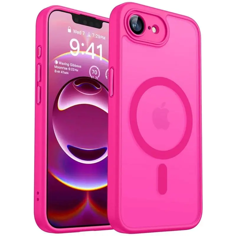 Luxury Magnetic Matte Clear Case For iPhone 16E 17E For Magsafe Shockproof Cover For iphone 17 16 15 14 13 Pro Max Plus Coque