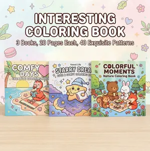 3PCS Adult Stress-Relief Coloring Book Set—An Artistic and Creative Gift Designed Exclusively for Women; Features 120 Simple yet Adorable Designs Spanning a Variety of Major Themes.