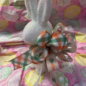 Mini White Sitting Bunny With Bow Added Handmade - eUSA, Handmade, New, Bunny, Not Applicable