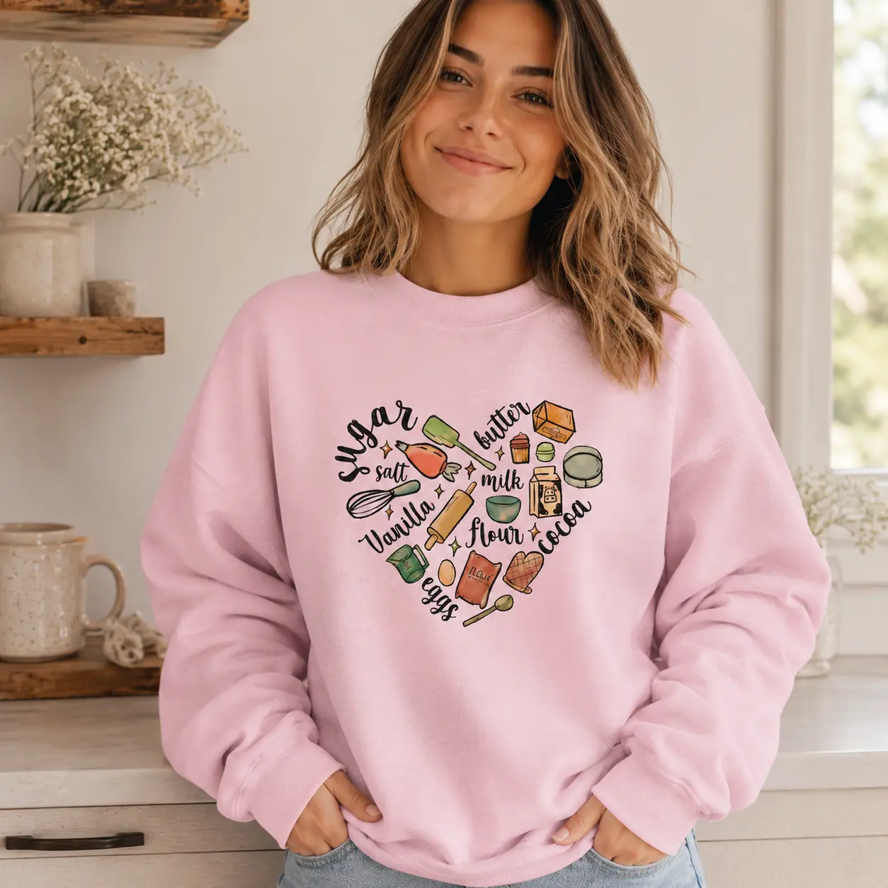 Valentine Baker Sweatshirt, Baking Crewneck Sweatshirt, Baking Sweatshirt, Baking Lover Gift