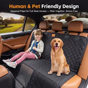 ZVRpet Dog Car Seat Cover with Mesh Window  Waterproof & Scratch-Resistant Pet Hammock for Back Seat High-Strength PP Support Board Undeformable Heavy Duty Non-Slip Protector for SUVs & Trucks Large Size Summervibes petlovers