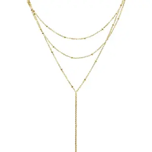 Triple layer lariat necklace
