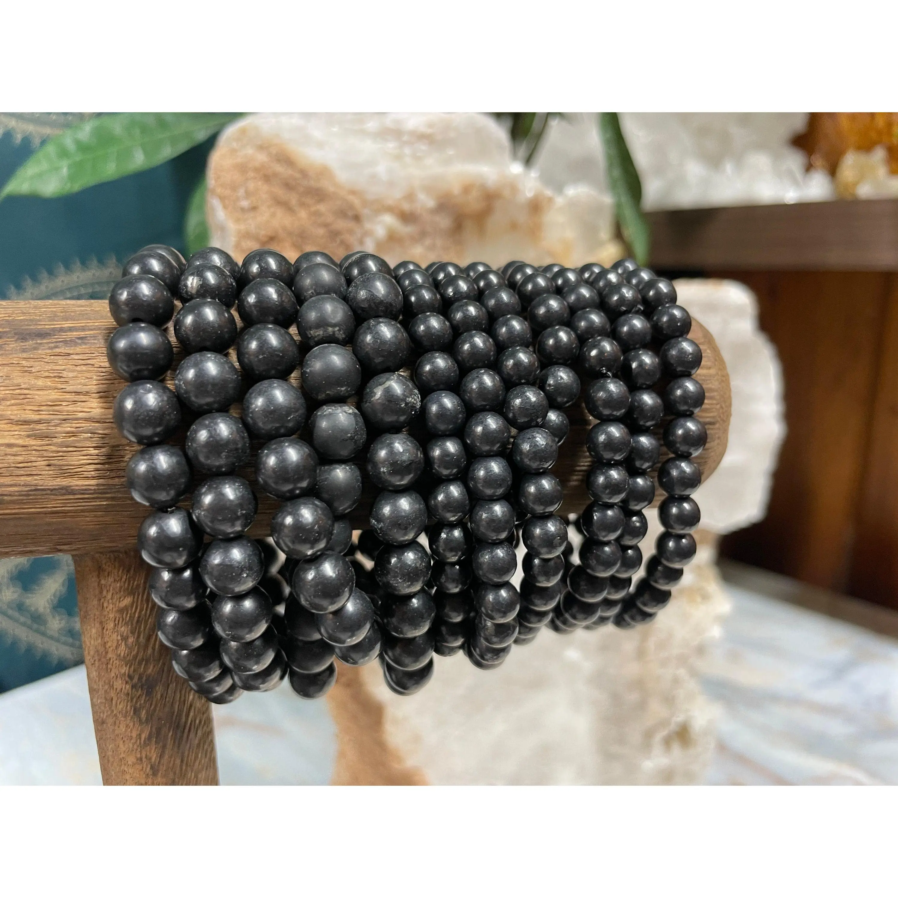Shungite Crystal Bracelet || Shungite Beaded Bracelet || Shungite Crystal Jewelry || Pick Your Size