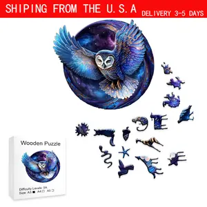 5A Difficulty Starry Sky Owl Wooden Puzzle - Healing Stress Relief Jigsaw for Adults & KidsAlien puzzle