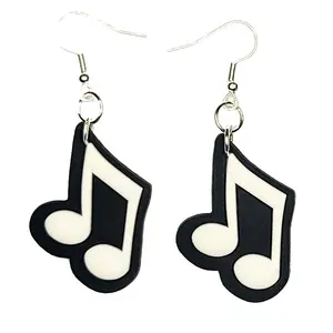 Music Note Earrings Hypoallergenic Silver Plated Fishhooks Yazzle Dazzle Music Musical Notes Vinyl Record Headphones Piano Guitar Drums Bass Mix Tape