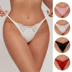 Four-piece popular multi-color sexy lace thong underwear, low-rise women's period panties, rose women's clothing triangle panty, underwear, women's lingerie, cotton knit Royal Blue Low Waist Rose Womenswear thong thongs
