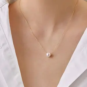 1pc Women' Bohemian & White Necklace - Golden-Tone Alloy Chain with Imitation White, Minimalist Elegant Pendant for Daily Wear,, Valentine' Gift, Year-Round Versatile