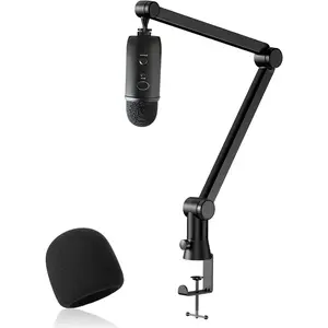 Blue Yeti Mic Stand with Blue Yeti Pop Filter -  Mic Arm for Blue yeti, Heavy Duty Boom Arm with  Management, 3/8" to 5/8" Adapter,