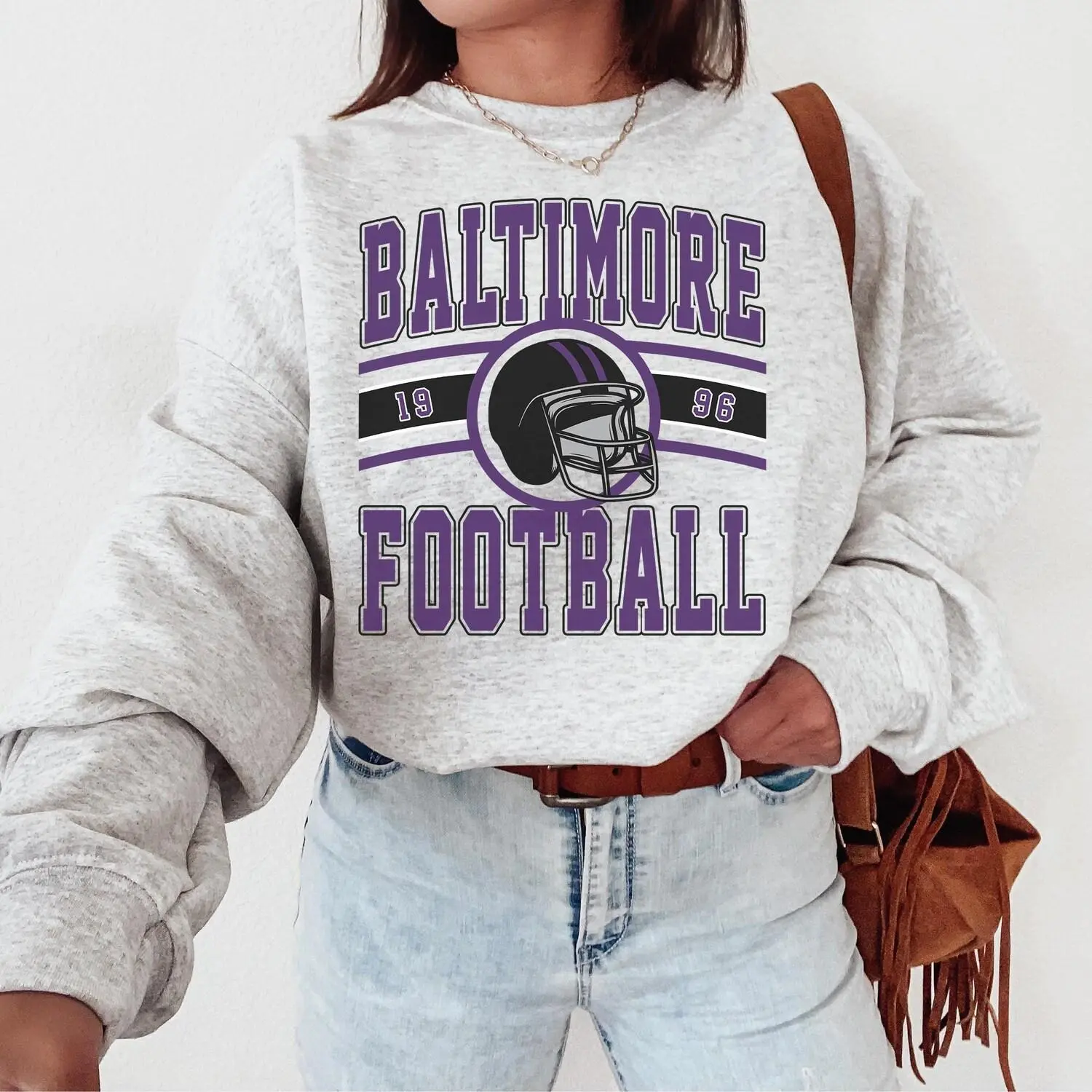 Vintage Baltimoree Football Sweatshirt, Vintage Baltimoree Football Sweatshirt, Baltimoree Fan Gift, Gift For Fans, Game Day Sweater