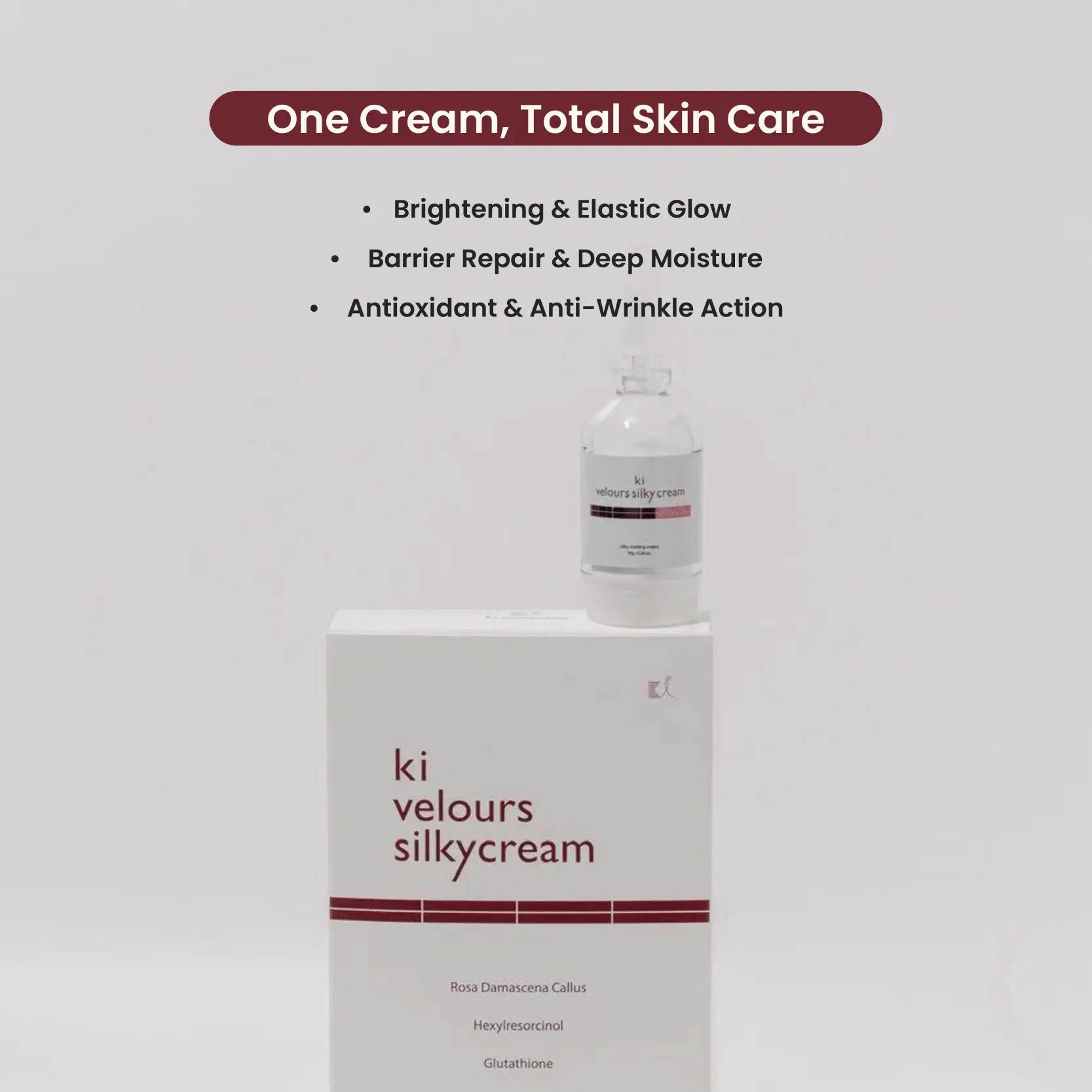 glutathione ki Live Exclusive] KI Velours Silky Cream | Exosome Brightening & Anti-Wrinkle  Moisturizer | Glutathione + Hexylresorcinol + Rose Callus Extract | 10g /  0.35oz