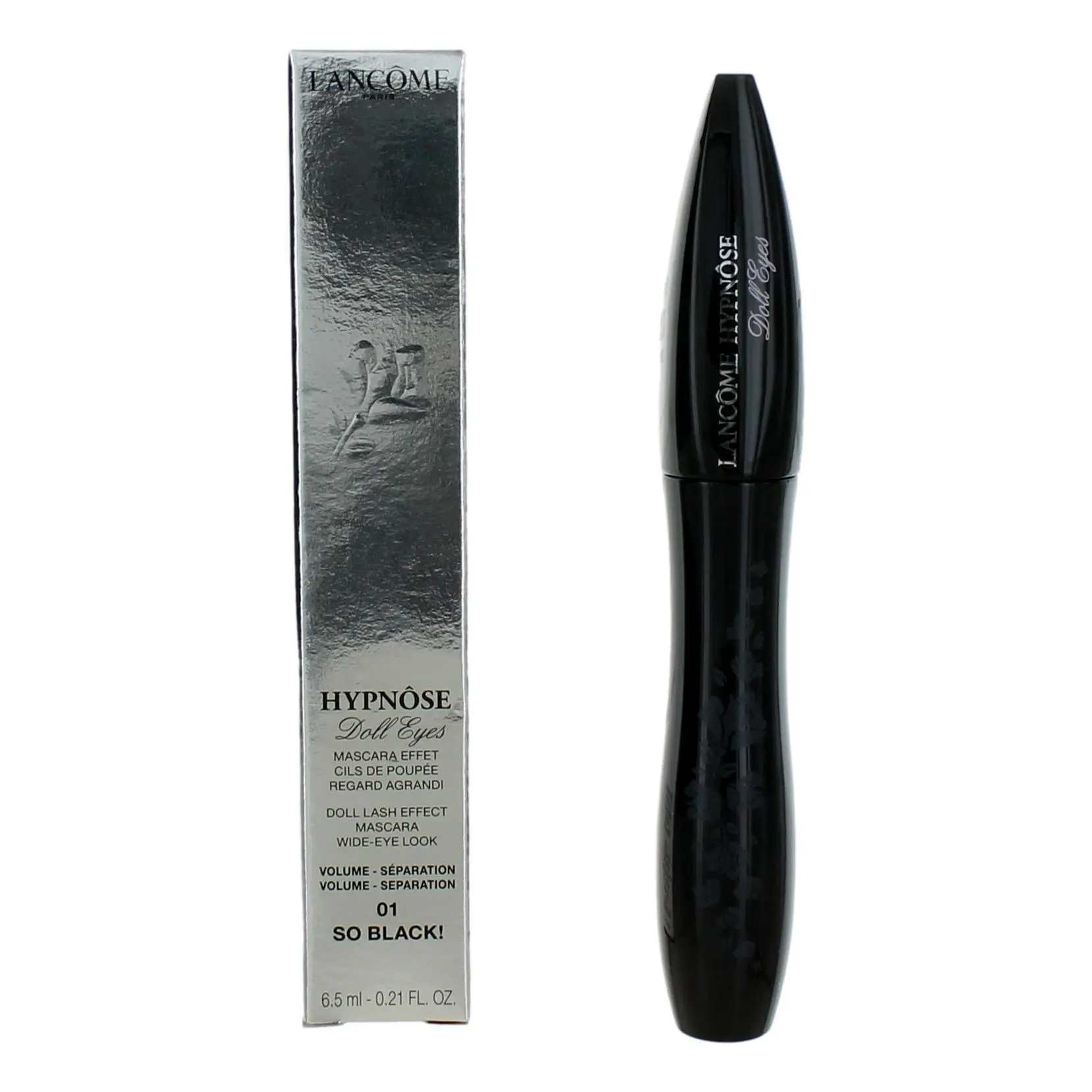 Lancôme Hypnose Doll Eyes Mascara, Volumizing & Separating Makeup for a Doll Lash Effect, Shade 01 So Black!, 0.21 oz