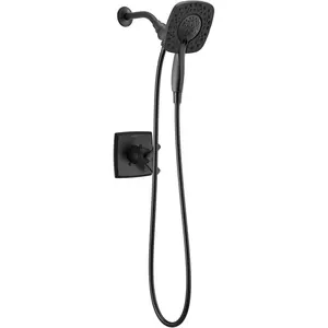 Delta Faucet Ashlyn 17 Series Dual-Handle Delta Shower Trim Kit with In2ition 2-in-1 Shower Head with Handheld Spray, Matte Black Shower Fixture, Matte Black T17264-BL-I (Valve Not Included)