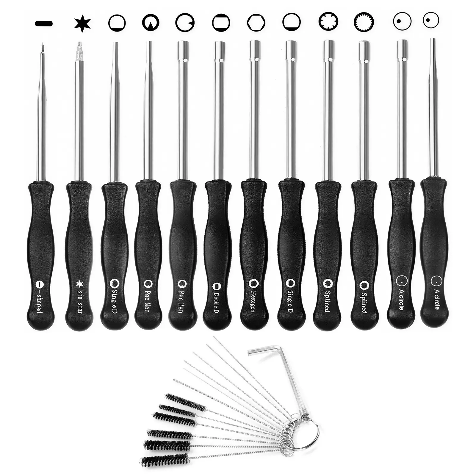 12 PCS Carburetor Adjustment Tool Kit, Hex Shank Screwdriver Set for 2-Cycle Small Engines, Carb Tune-Up Tools for Chainsaws, Trimmers, Leaf Blowers & Weed Eaters