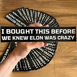 I Bought This Before We Knew Elon Was Crazy Car Sticker, Waterproof Vinyl Decals for Car Windows, Bumpers, Windscreens, Body, Designed for Tesla Owners
