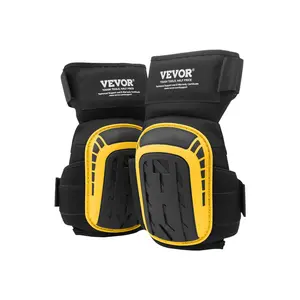 VEVOR Knee Pads for Work, Extended Heavy Duty Construction Knee Pads with 2 Extension Straps, Anti-slip Foam Gel Knee Pads, Men & Women, for Gardening Flooring Roofing and Cleaning, Yellow and Black