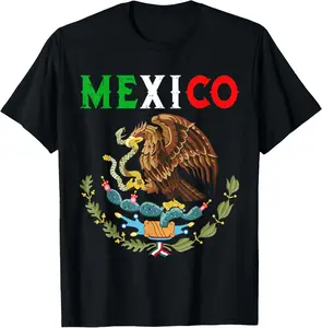 Unisex，Independence Mexican Day Mexico Eagle Mexico Viva Mexico T-Shirt Birthday Casual Summer Top