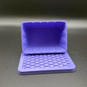 3D Printed by Me Leak-Proof Plastic Square Mini Crate with Lid, Stackable Storage Organizer for Home Organization
