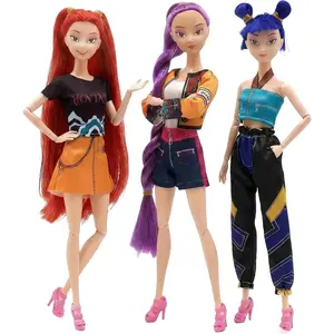 3-Piece Korean Pop Music Demon Hunter Doll Set, 11.5-Inch Poseable Character Action Figures with Movable Joints & Accessories, K-Pop Style Collectible Toys for Kids, Teenage Girls & Fans, Display or Play Dolls, Perfect Gift for Birthdays & Holidays