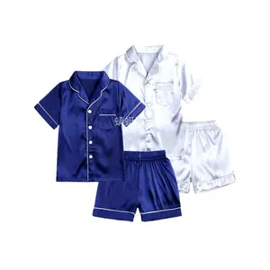 NewSummer Children's Simulated Silk Home Clothes For Boys, Girls, And Adults, Silk Treasure IceSilk Pajama Set