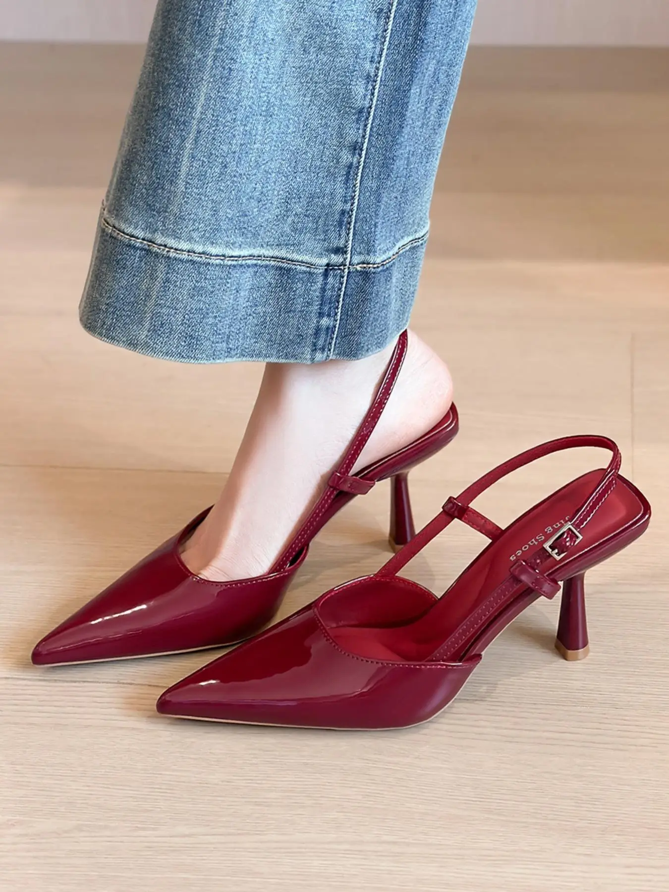 Fashionable Pointed Toe Back Empty High Heel Single Shoes, Fashionable Heeled Sandals, Elegant Stiletto Heels for Party, Daily Clothing Decor, for Women & Girls, Stylish Footwear