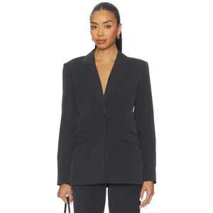 Good American Essential Suiting Sculpted Blazer in Dark Heather Gray