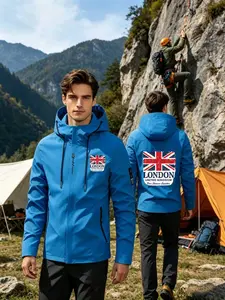 Men's Lightweight Jacket, Print Pattern, Multi-Color Sporty, Ideal for Hiking, Camping, Daily Commute, Breathable, Durable, Comfortable