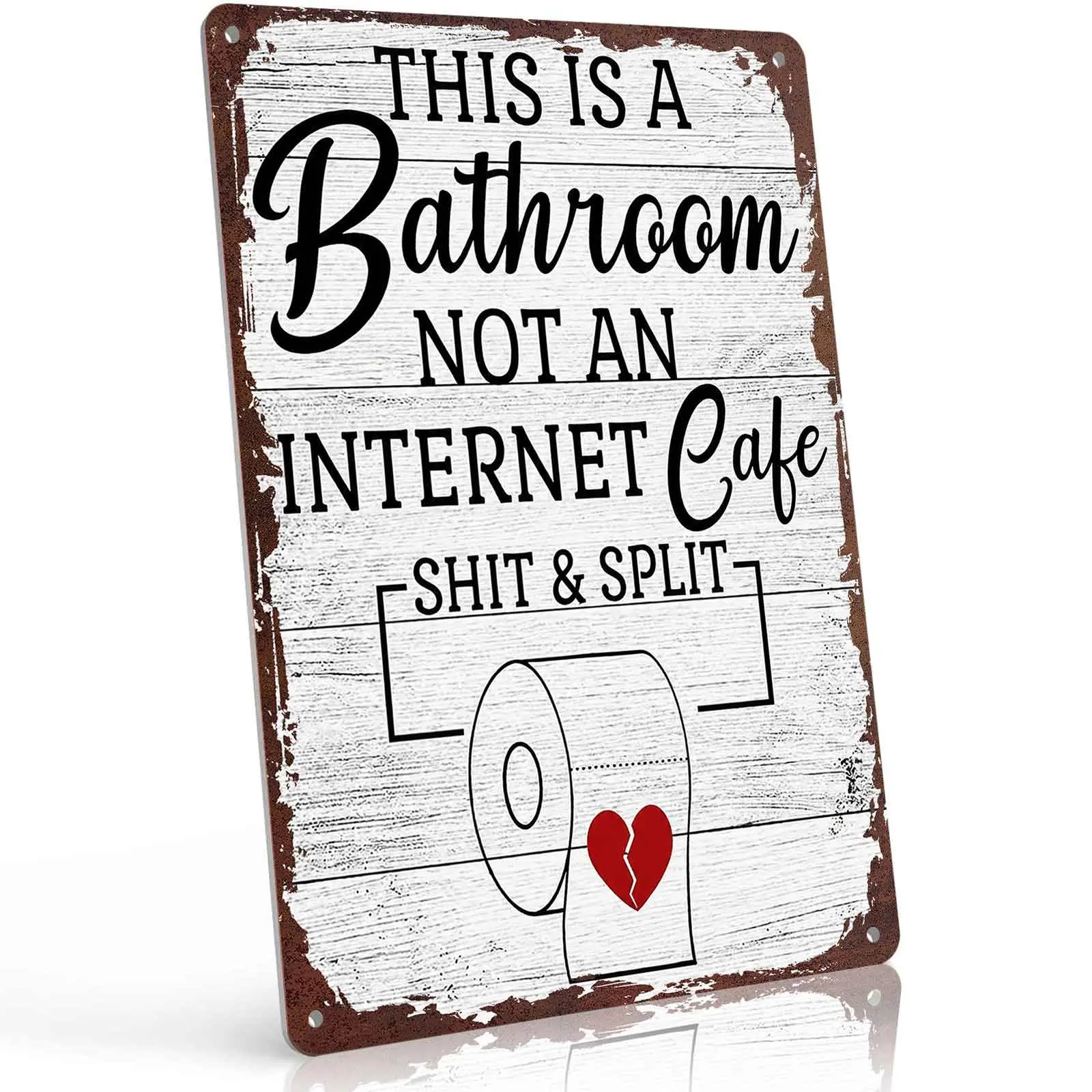 Aluminium Metal Humor Plate, 8x12 in "This Is A Bathroom Not An Internet Cafe" Funny Wall Sign, Restroom Decor for Home & Toilet, Vintage Home Supplies Plaque
