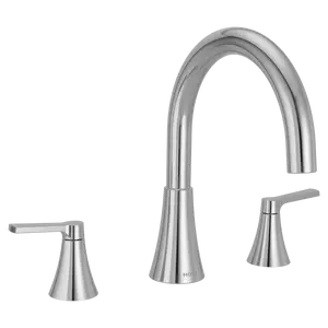 Jase Chrome two-handle non diverter roman tub faucet