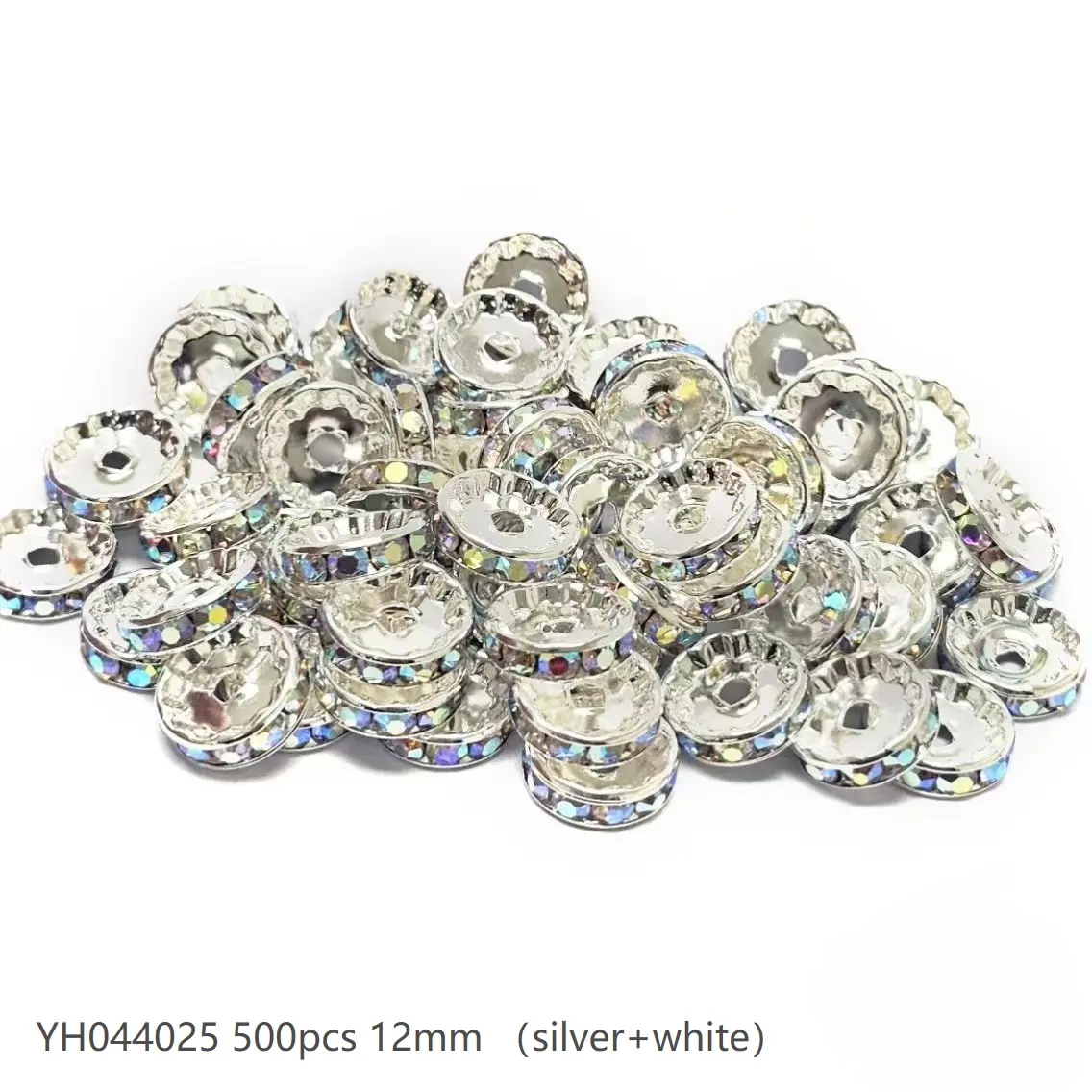 #44 (12mm 500pcs) Silver/White AB YH044025