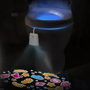 Motion Sensor Night Light Indoor 16 Color Changing,LED Toilet Light Activated Projection Nightlight Rechargeable Toilet Bowl Light  Cool Gadgets for Bathroom Decor  Gifts