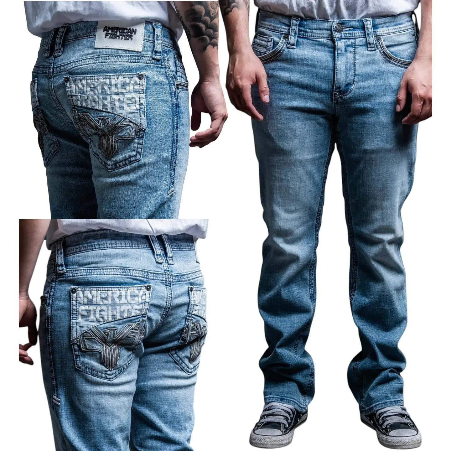American Fighter Men's Jeans Striker Miles Inseam 34"