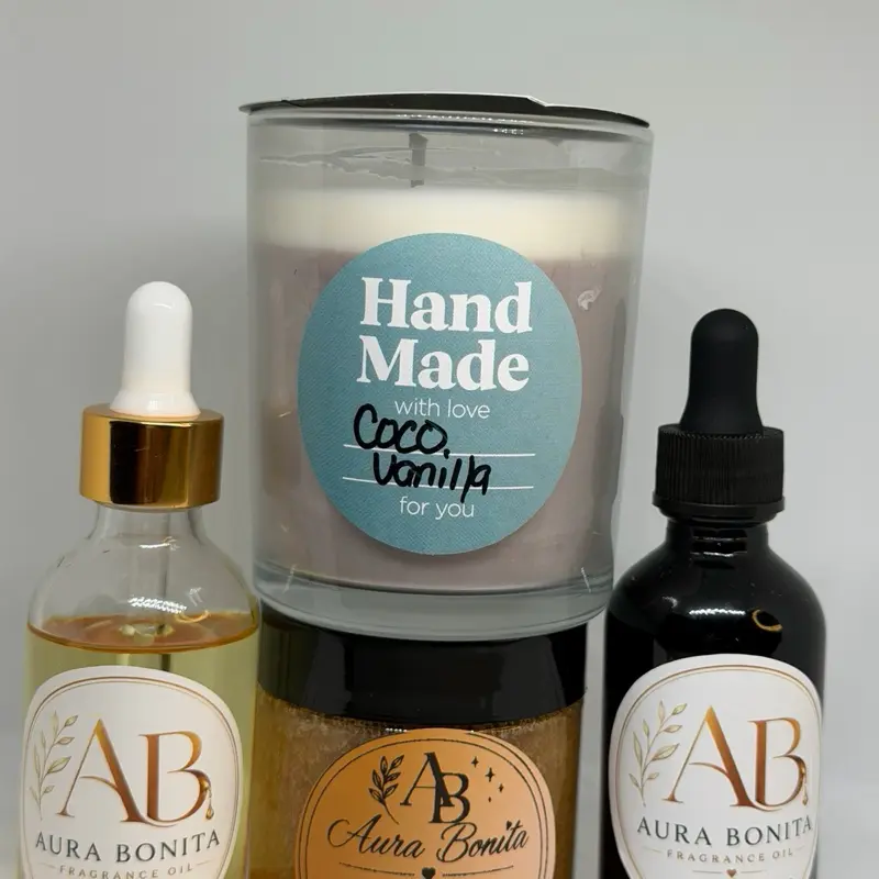Aura Bonita Self Care Combo – Body Oils, Coconut Scrub & Candle