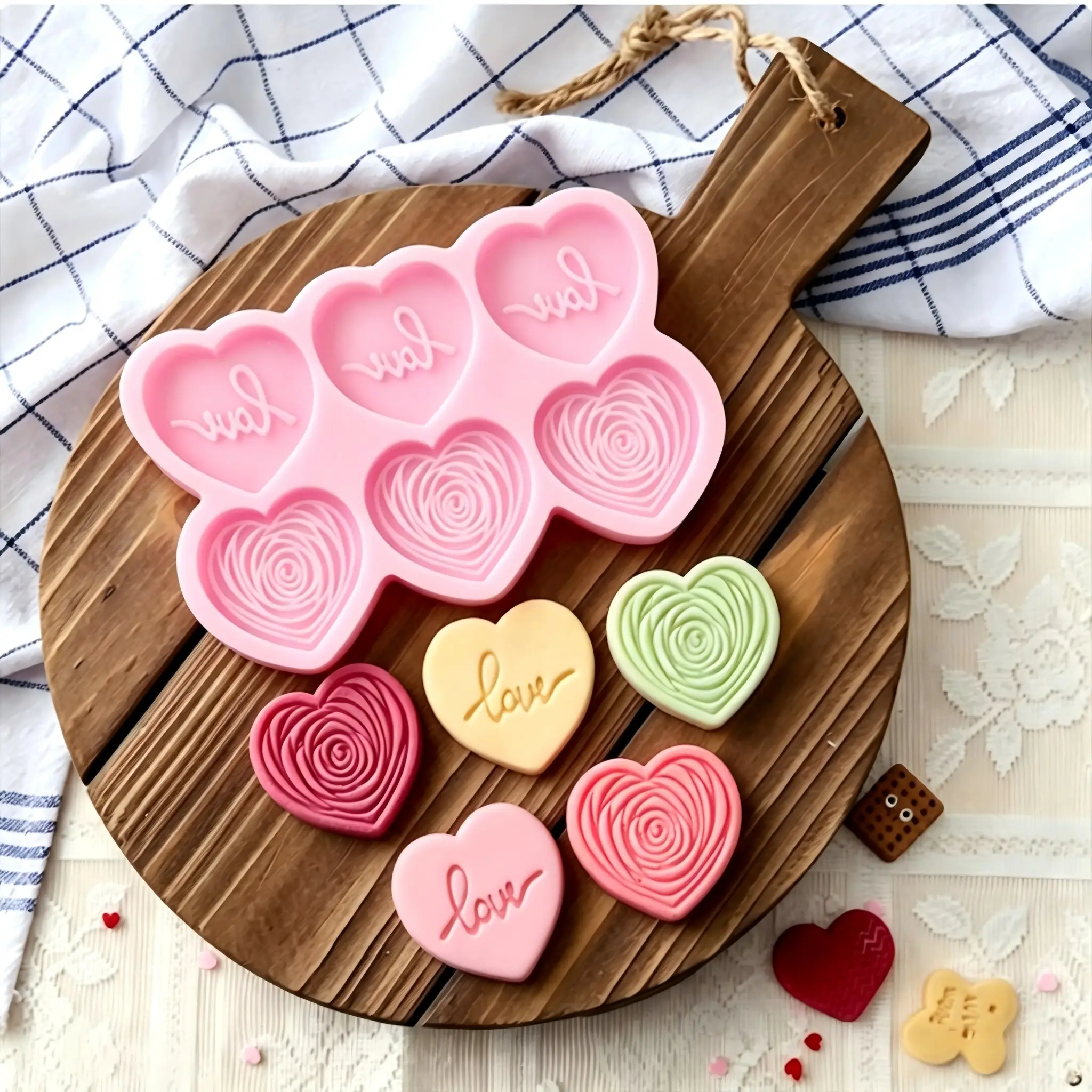 Heart Mold, Cookie Mold, Fondant Mold, Easy to Use, Perfect for Valentine's Day, Birthday, Cake, Chocolate, Mousse, Baking Enthusiasts, Silicone Heart Shaped, Chocolate Molds Silicone