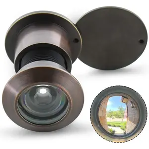 - Solid Brass Door Viewer Peephole, 220-  Peephole with Heavy Duty Rotating  Cover for 1-21/32" to 2-1/8" Doors for Home Office Hotel - Oil Rubbed Bronze Finish