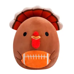 Thanksgiving Turkey Ace Plush with Football Design 12in